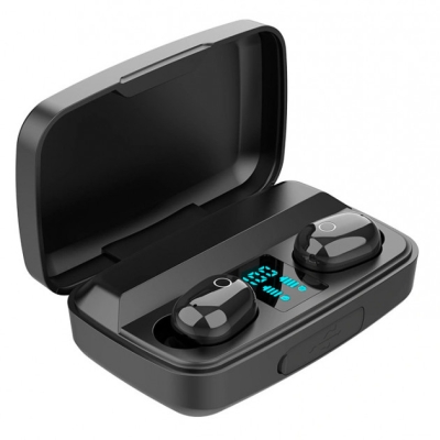 Bluetooth стерео навушники бездротові з боксом для зарядки Air J16 TWS Original. Колір чорний