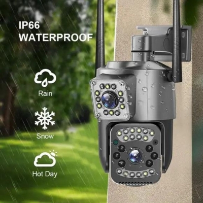 Вулична IP камера 4G/Wi-Fi з двома лінзами SC03 V380pro 4 Mп, Відеокамера з цифровим зумом та мікрофоном