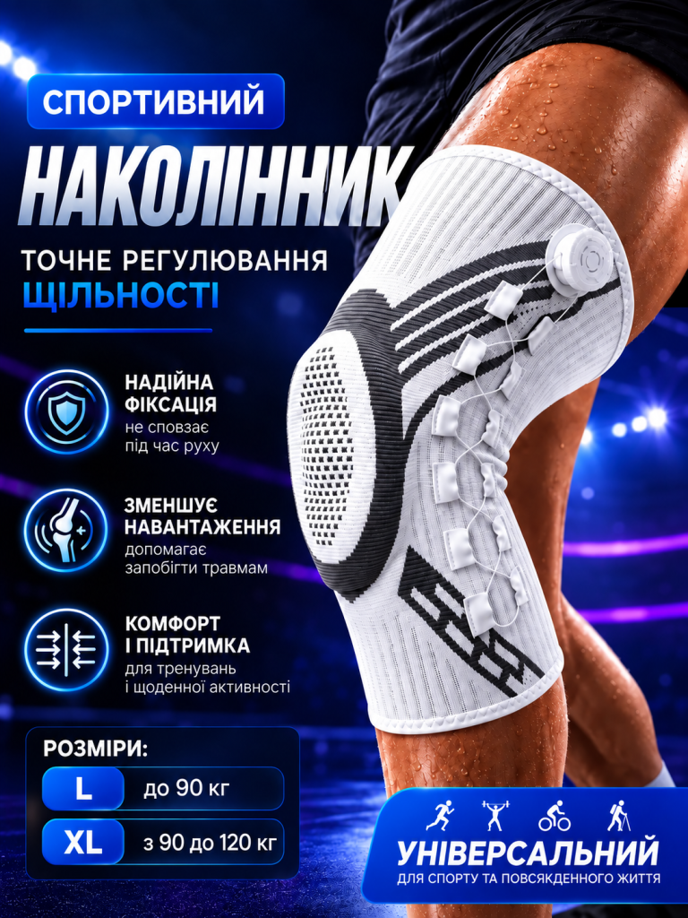 Наколінник з регулюванням щільності